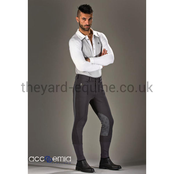 Accademia Italiana Men's Master Class Limited Grip Breeches - Anthracite-Breeches-Accademia Italiana-30-Grey-The Yard