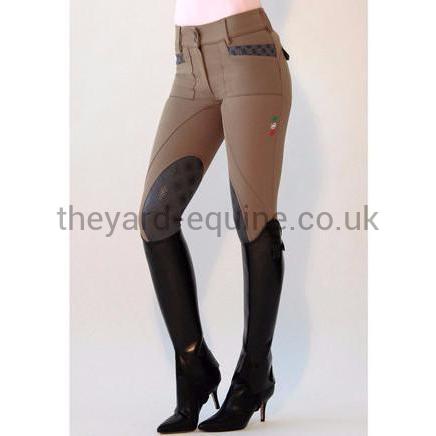 Accademia Italiana Women's Essential Limited Grip Breeches - Biscuit-Breeches-Accademia Italiana-UK6-Biege-The Yard