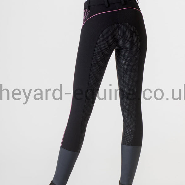 Accademia Italiana Women's Glass Power Grip Breeches - Black-Breeches-Accademia Italiana-UK10-Black-The Yard