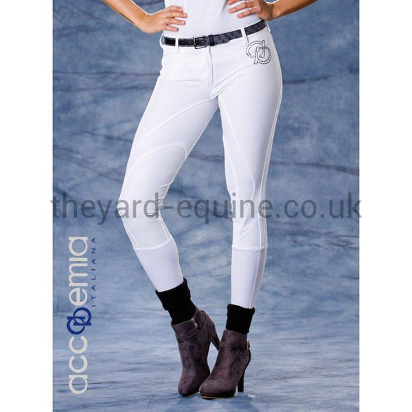 Accademia Italiana Women's Master Class Limited Grip Breeches - White-Breeches-Accademia Italiana-UK8-White-The Yard