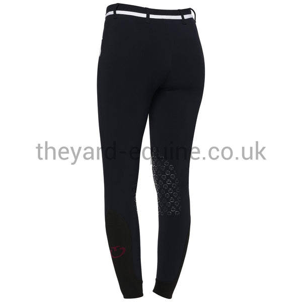 Cavalleria Toscana Breeches - Plaid Breeches Contrasting Trim KNEE GRIP NAVY-Breeches-CT-UK6/IT38-Navy-The Yard