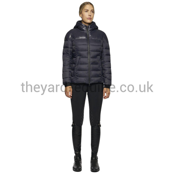 Cavalleria Toscana Coat - Padded Shiny/Matt Nylon Hooded Puffer Navy-Coat-CT-X Small-Navy-The Yard