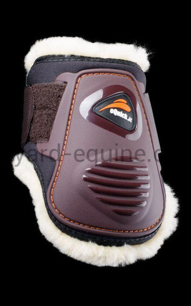 EQuick eLight Fluffy Tendon Boots-Young Horse Boots-eQuick-Small-Brown-Hind-The Yard