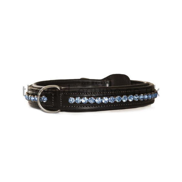 Equestrian Stockholm Diamante Crystal Dog Collar - Steel Blue-Dog Collar-Equestrian Stockholm-30cm-Steel Blue-The Yard