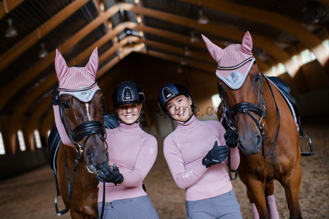 Equestrian Stockholm Ear Net - Crystal Pink-Ear Veil-Equestrian Stockholm-Full-Crystal Pink-The Yard