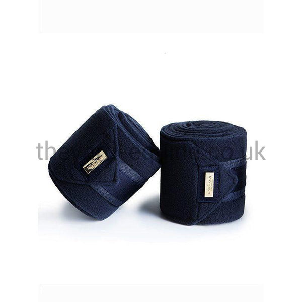 Equestrian Stockholm Fleece Bandages - Navy Gold-Bandages-Equestrian Stockholm-O/S-Navy Gold-The Yard