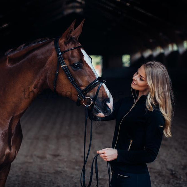 Equestrian Stockholm Fleece Jacket - Black Gold-Fleece Jacket-Equestrian Stockholm-XS-Black-The Yard