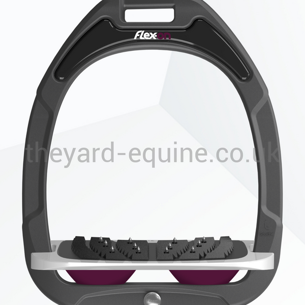 Flex On Green Composite Stirrups In Stock-Stirrups-Flex On-Grey/ Grey/ Plum-The Yard