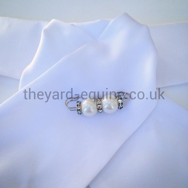 Nikki B Stock Pin - Pearl-Stock Pin-Nikki B Bespoke Dressage Stocks-Stock Pin Round - Clear-The Yard