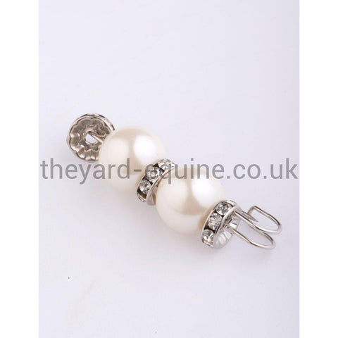 Nikki B Stock Pin - Pearl-Stock Pin-Nikki B Bespoke Dressage Stocks-Stock Pin Round - Clear-The Yard