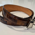 Secchiari Belt - Croc (Various Colours)-Belts-Secchiari-70cms-Rich Brown-The Yard