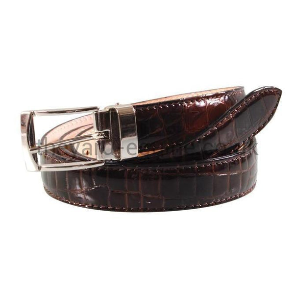 Secchiari Belt - Croc (Various Colours)-Belts-Secchiari-70cms-Rich Brown-The Yard