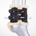 eQuick eShock Sheepskin Fetlock Boots-Tendon Boots-eQuick-Small-Black-Hind-The Yard